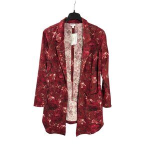 LuLaRoe Gwen Womens Open Front Floral Blazer Cardigan Jacket M Multicolor New